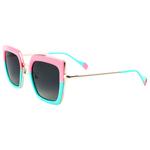 Binocle Eyewear Lunettes de soleil Veronika Shiny Gold Pastel Blue Pink Gradient Grey Polarized Présentation