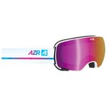AZR Masque de Ski Fusion Otg Blanche Vernie Full Rose Multicouche + Jaune Présentation