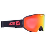 AZR Masque de Ski Meteor Otg Noire Mate Full Rouge Multicouche + Jaune Présentation