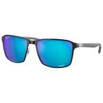 Ray Ban Lunettes de soleil RB3721 Polished Black Silver Chromance Polar Blue Présentation
