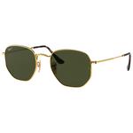 Ray Ban Lunettes de soleil RB3548N Hexagonal Flat Polished Gold Polar Green Présentation