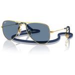 Ray Ban Lunettes de soleil Aviator Kids Polished Arista Gold Light Blue Mirror Présentation