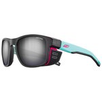Julbo Lunettes de soleil Shield M Translucide Mat Noir Bleu Clair Rose Spectron 4 Présentation