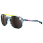 Julbo Lunettes de soleil Slack Cover Translucide Brillant Bleu Rose Fluo Spectron 4 Présentation