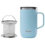 Qwetch Mug Mug Tisanière 470 ml Pastel Bleu Présentation