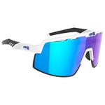 AZR Lunettes de soleil Speed Rx Blanche Vernie Noire Multicouche Ice Bleu Présentation