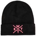Watts Bonnet Piano Cuffed Beanie Black Cross Fluo Pink Présentation
