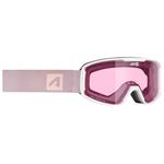 AZR Masque de Ski Track Blanc Verni Irisé Rose Multicouche Présentation