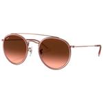 Ray Ban Lunettes de soleil RB3647N Round Double Bridge Polished Copper Gradient Brown Présentation