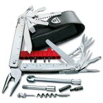 Victorinox Accessoire Outillage Swisstool X Plus Ratchet + Etui Cuir Gris Présentation
