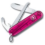 Victorinox Couteaux (couverts) My First Victorinox + Scie Rose Translucide Présentation