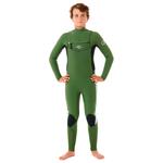 Rip Curl Combinaison Intégrale Junior Dawn Patrol 4/3 Front Zip Black Green Présentation