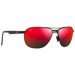 Maui Jim Lunettes de soleil Castles Vernie Noir Mat Havane Foncé Hawaii Lava Minéral Superthin Présentation