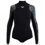Roxy Shorty Elite Xt Stretch 1.5mm Ls Front zip Anthracite The Palms Wetsuit Présentation