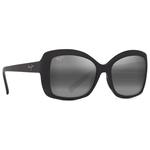 Maui Jim Lunettes de soleil Orchid Shiny Black Neutral Grey Minéral Superthin Présentation