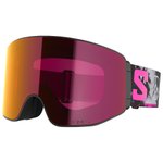Salomon Masque de Ski Sentry Prime Black Echo Sigma Poppy Red + Sigma Light Blue Présentation