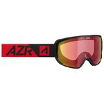 AZR Masque de Ski Snow Otg Noire Mate Irisé Rouge Multicouche Présentation