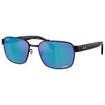 Ray Ban Lunettes de soleil RB3751CH Polished Black Chromance Grey Blue Mirror Polar Présentation