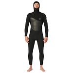 Rip Curl Combinaison Intégrale Flashbomb 4/3mm Hooded Chest Zip Black Présentation