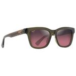 Maui Jim Lunettes de soleil Hanohano Shiny Trans Green Maui Rose Minéral Superthin Présentation