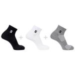 Salomon Chaussettes Everyday Lite Quarter 3-Pack Black White Présentation
