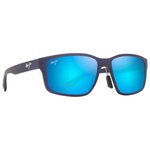 Maui Jim Lunettes de soleil Walewaha Asian Fit Metal Matte Blue Blue Hawaii Mineral Superthin Présentation