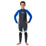Rip Curl Combinaison Intégrale Junior Omega 3/2 Back Zip Blue Présentation