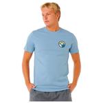 Rip Curl Tee-shirt Pacific Rinse Stacked Faded Denim Présentation