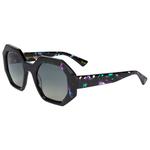Binocle Eyewear Lunettes de soleil Claudia Shiny Purple Turquoise Gradient Grey Polarized Présentation