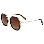 Binocle Eyewear Lunettes de soleil Angela Shiny Gold Tortoise Gradient Brown Polarized Présentation