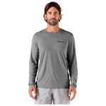 Patagonia Tee-shirt de rando Capilene Cool Daily Graphic Shirt Boardshort Logo Abalone Blue Feather Grey Présentation