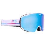 AZR Masque de Ski Meteor Otg Blanche Mate Full Bleu Glacier Multicouche + Jaune Présentation