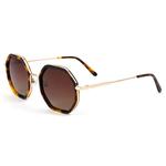 Binocle Eyewear Lunettes de soleil Lisboa Shiny Gold Black Brown Gradient Polarized Présentation