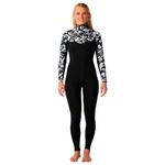 Rip Curl Combinaison Surf Womens Dawn Patrol Pro Chest Zip 4/3 Black White Présentation