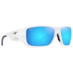 Maui Jim Lunettes de soleil Keha Blanc Mat Bleu Hawaï Minéral SuperThin Présentation