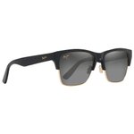 Maui Jim Lunettes de soleil Perico Noir Brillant Or Gris Neutre Minéral SuperThin Présentation