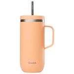 Qwetch Mug Cold Cup 600 ml + Anse Matt Pastel Abricot Présentation
