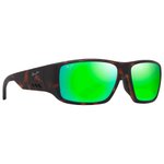 Maui Jim Lunettes de soleil Keha Asian Fit Havane Foncé Mat Maui Green Minéral SuperThin Présentation