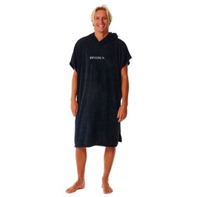 Poncho De Plage/surf Tech Pocket Unisexe, Serviette Grande Capuche, Poche Zippée Imperméable, Ouvertures Latérales, Bleu/orange