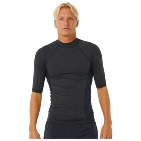 Rip Curl Top Manches Courtes Dawn Patrol Performance SS Black Marled Présentation Rip Curl Top Manches Courtes Dawn Patrol Performance SS Black Marled Présentation