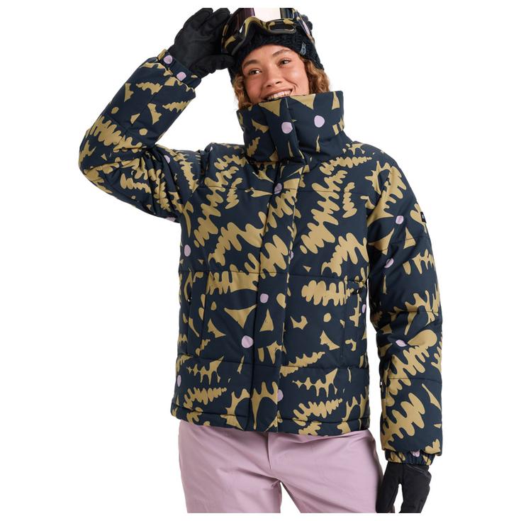 Roxy Blouson Ski Snow Winter Rebel Fennel Seed Big Flower Présentation
