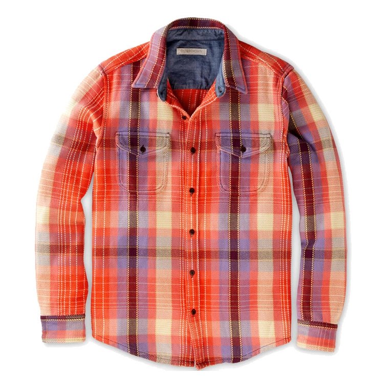 Outerknown Chemise Homme Blanket Shirt- Flame Panorama Plaid 