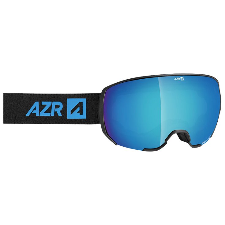 AZR Masque de Ski Action Otg Noire Mate Full Bleu Multicouche Présentation