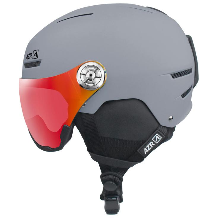 AZR Casque de ski avec visière Slider Visor Gris Mat Irisé Rouge Multicouche Présentation