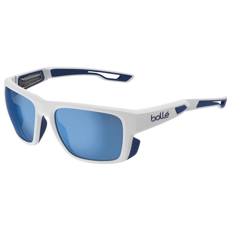 Bollé Lunettes de soleil Airdrift White Matte Navy Volt+ Offshore Polarized Présentation