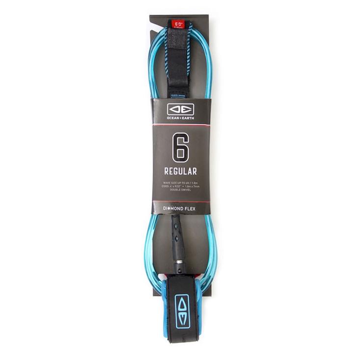Ocean And Earth Leash Surf Diamond Flex Comp Blue Présentation