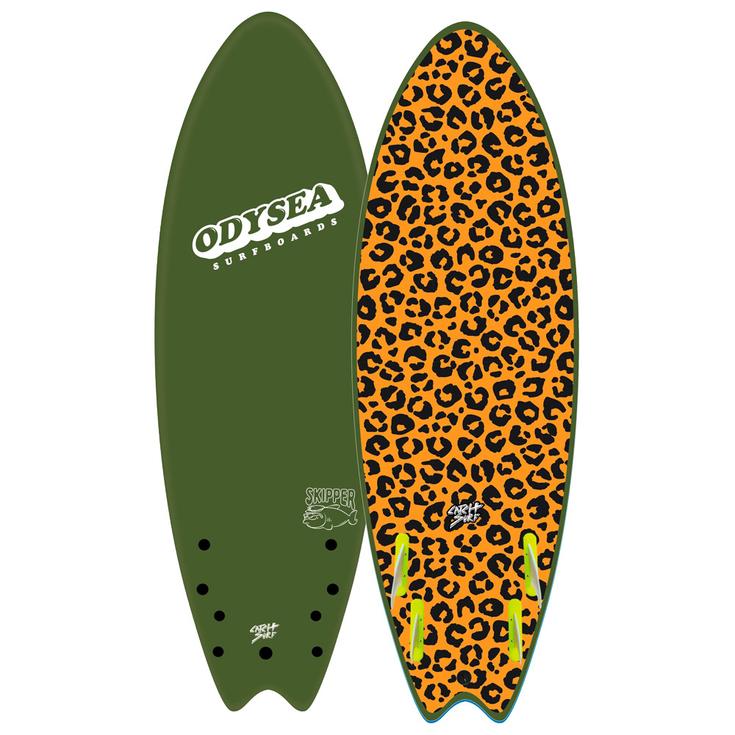 Catch Surf Planche Surf Odysea Skipper Quad Military Green Cheetah Présentation