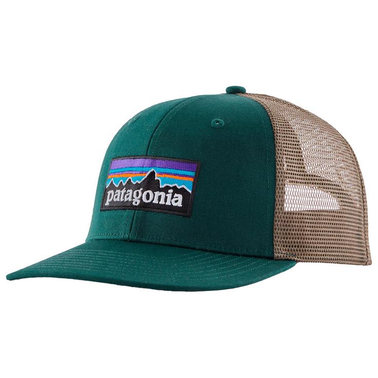 Patagonia Casquettes P-6 Logo Trucker Hat Cascade Green Présentation