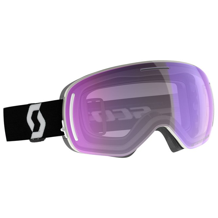 Scott Masque de Ski Lcg Evo Team White Black Light Sensitive Blue Chrome Présentation