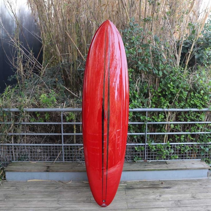 Pukas Board de Surf Planche de surf Pukas La Côte - Red Tint - Futures Fins - 7'2" / 123 cm Côté